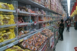 Instant noodles section. Probably the most popular food in Indonesia.