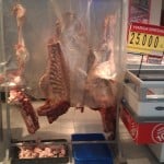 Meat counter in the supermarket