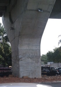 In Jakarta even the bridges are under plastic to keep them looking new.